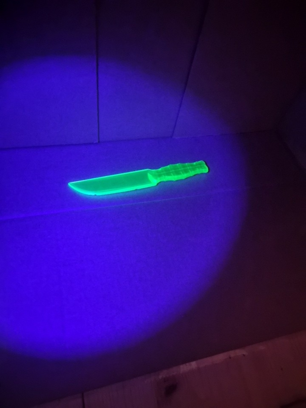 Vintage 1930s Uranium Green Depression Glass Fruit & Cake Knife Slicer GLOWS